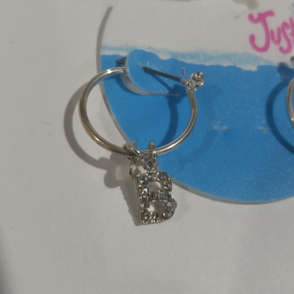 Justice Silver-tone Hoop Earrings Sparkling 
